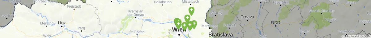 Kartenansicht für Apotheken-Notdienste in der Nähe von Wolkersdorf im Weinviertel (Mistelbach, Niederösterreich)